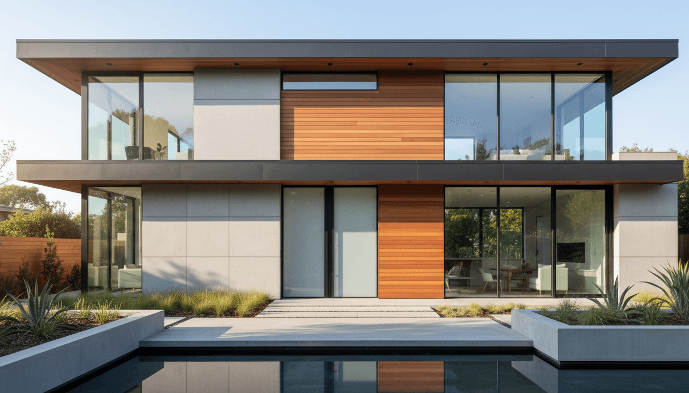 Modern home with elegant custom windows and doors installed