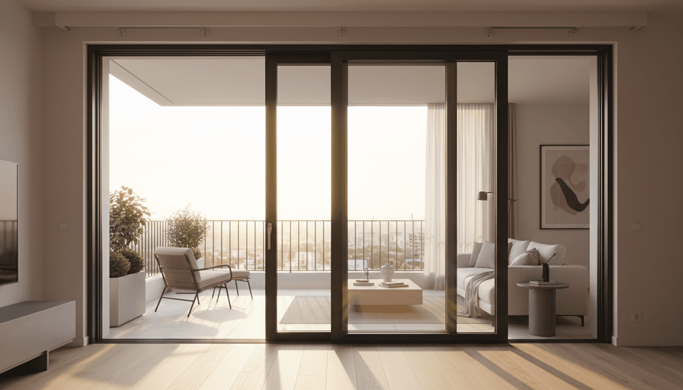 Sliding glass door installation exterior view
