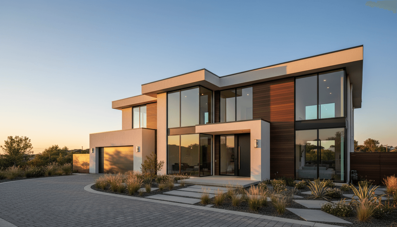 Modern home with newly installed custom windows and doors